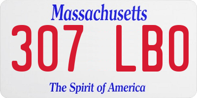 MA license plate 307LB0
