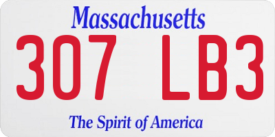 MA license plate 307LB3