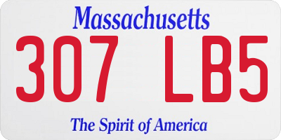 MA license plate 307LB5
