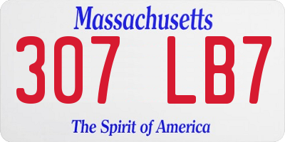 MA license plate 307LB7