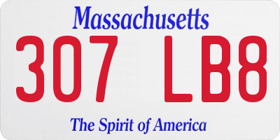 MA license plate 307LB8
