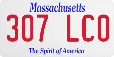 MA license plate 307LC0