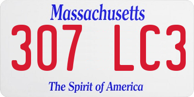 MA license plate 307LC3