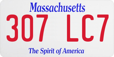 MA license plate 307LC7