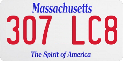 MA license plate 307LC8