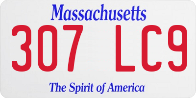 MA license plate 307LC9