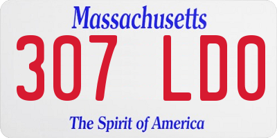 MA license plate 307LD0