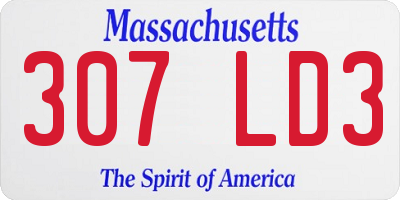 MA license plate 307LD3