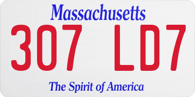 MA license plate 307LD7