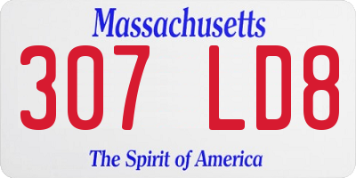 MA license plate 307LD8
