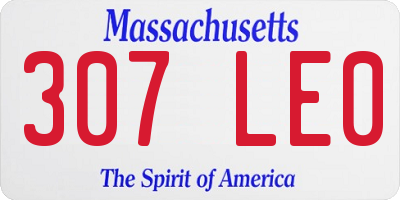 MA license plate 307LE0
