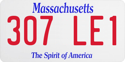 MA license plate 307LE1