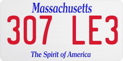 MA license plate 307LE3