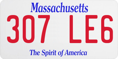 MA license plate 307LE6