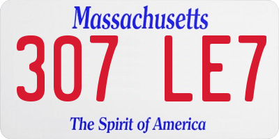 MA license plate 307LE7