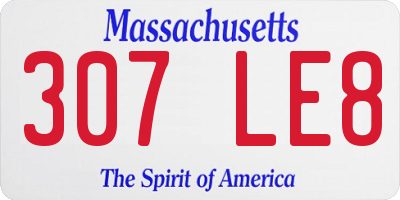 MA license plate 307LE8