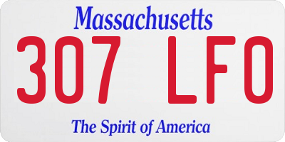MA license plate 307LF0