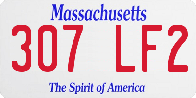 MA license plate 307LF2