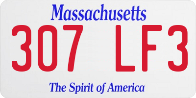 MA license plate 307LF3