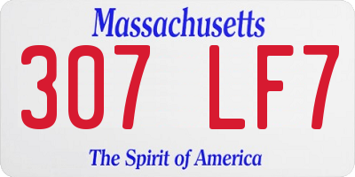 MA license plate 307LF7