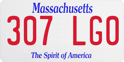 MA license plate 307LG0