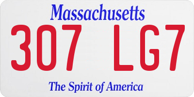MA license plate 307LG7