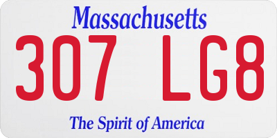 MA license plate 307LG8