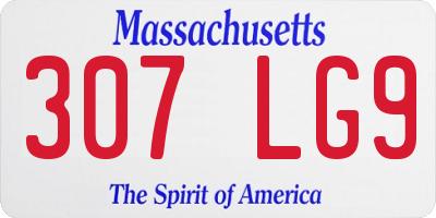 MA license plate 307LG9