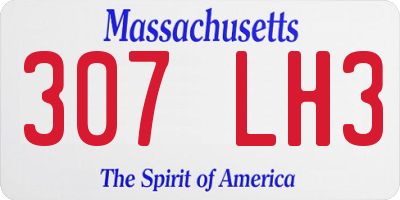 MA license plate 307LH3