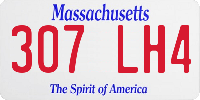 MA license plate 307LH4