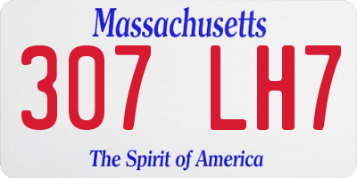 MA license plate 307LH7