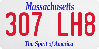 MA license plate 307LH8