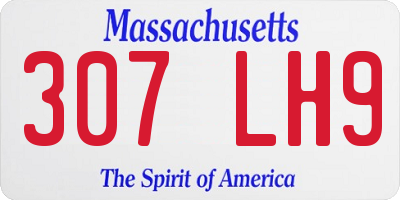 MA license plate 307LH9