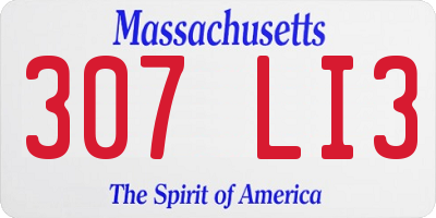 MA license plate 307LI3