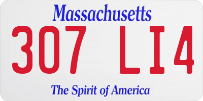 MA license plate 307LI4