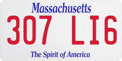 MA license plate 307LI6