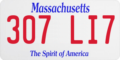 MA license plate 307LI7