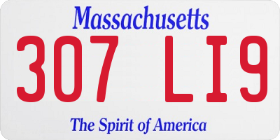 MA license plate 307LI9