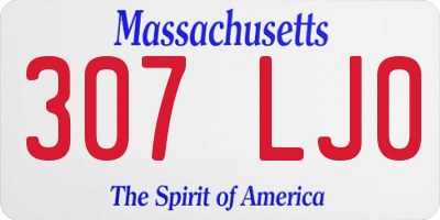 MA license plate 307LJ0