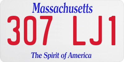 MA license plate 307LJ1