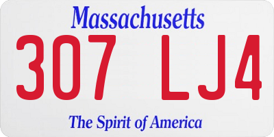 MA license plate 307LJ4