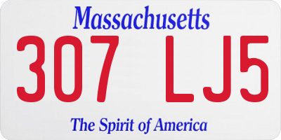 MA license plate 307LJ5