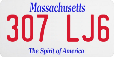 MA license plate 307LJ6