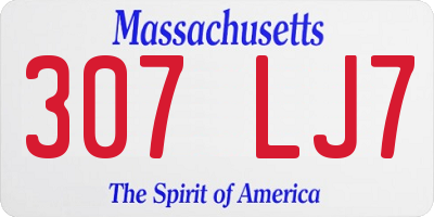 MA license plate 307LJ7