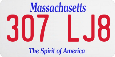 MA license plate 307LJ8
