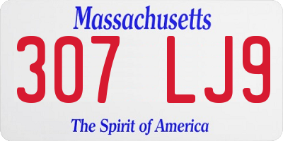 MA license plate 307LJ9