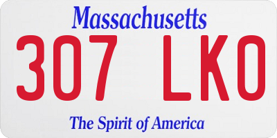 MA license plate 307LK0