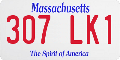 MA license plate 307LK1