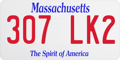 MA license plate 307LK2