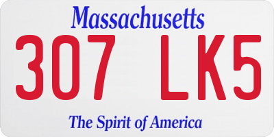 MA license plate 307LK5